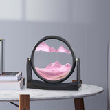 Maxbell Moving Sand Picture Flowing Sand Painting for Decoration Office Pink