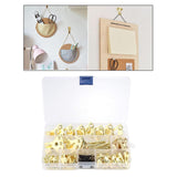 Maxbell 120Pcs Picture Hangers with Nails Hanging Decoration for Clothes Mirror gold