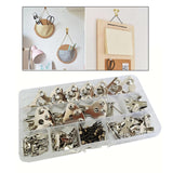 Maxbell 120Pcs Picture Hangers with Nails Hanging Decoration for Clothes Mirror silver