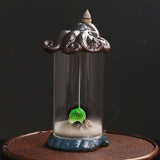 Maxbell Backflow Incense Burner with LED Waterfall Incense Cone Holder for Table