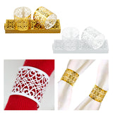 Maxbell 20x Napkin Holder Hollow Paper Napkin Ring for Holiday Ornament Party Favor Gold