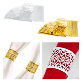 Maxbell 20x Napkin Holder Hollow Paper Napkin Ring for Holiday Ornament Party Favor Gold