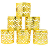 Maxbell 20x Napkin Holder Hollow Paper Napkin Ring for Holiday Ornament Party Favor Gold