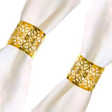 Maxbell 20x Napkin Holder Hollow Paper Napkin Ring for Holiday Ornament Party Favor Gold