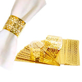 Maxbell 20x Napkin Holder Hollow Paper Napkin Ring for Holiday Ornament Party Favor Gold