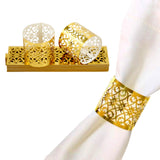 Maxbell 20x Napkin Holder Hollow Paper Napkin Ring for Holiday Ornament Party Favor Gold