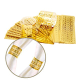 Maxbell 20x Napkin Holder Hollow Paper Napkin Ring for Holiday Ornament Party Favor Gold