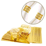 Maxbell 20x Napkin Holder Hollow Paper Napkin Ring for Holiday Ornament Party Favor Gold