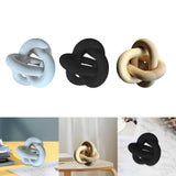 Maxbell Boho Wood Chain Link Knot Sculpture Crafts Party Cabinet Living Room White