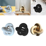 Maxbell Boho Wood Chain Link Knot Sculpture Crafts Party Cabinet Living Room White
