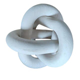 Maxbell Boho Wood Chain Link Knot Sculpture Crafts Party Cabinet Living Room White