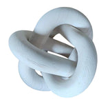 Maxbell Boho Wood Chain Link Knot Sculpture Crafts Party Cabinet Living Room White