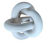 Maxbell Boho Wood Chain Link Knot Sculpture Crafts Party Cabinet Living Room White