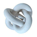 Maxbell Boho Wood Chain Link Knot Sculpture Crafts Party Cabinet Living Room White