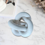 Maxbell Boho Wood Chain Link Knot Sculpture Crafts Party Cabinet Living Room White