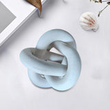 Maxbell Boho Wood Chain Link Knot Sculpture Crafts Party Cabinet Living Room White