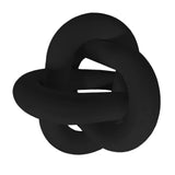 Maxbell Boho Wood Chain Link Knot Sculpture Crafts Party Cabinet Living Room Black