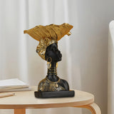 Maxbell Handcrafted Woman head Cabinet Home Bedroom Hotel Decoration Round