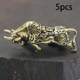 Maxbell 5x Pure Copper Animal Bull Figurines Ornaments Sculpture Housewarmings Gifts