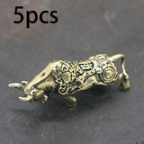 Maxbell 5x Pure Copper Animal Bull Figurines Ornaments Sculpture Housewarmings Gifts