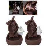 Maxbell Zen Backflow Incense Holder Lucky Ornament for Living Room Ornament Decor Lucky Maitreya
