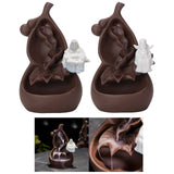 Maxbell Zen Backflow Incense Holder Lucky Ornament for Living Room Ornament Decor Lucky Maitreya