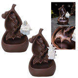 Maxbell Zen Backflow Incense Holder Lucky Ornament for Living Room Ornament Decor Lucky Maitreya