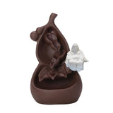 Maxbell Zen Backflow Incense Holder Lucky Ornament for Living Room Ornament Decor Lucky Maitreya