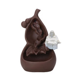 Maxbell Zen Backflow Incense Holder Lucky Ornament for Living Room Ornament Decor Lucky Maitreya