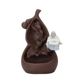 Maxbell Zen Backflow Incense Holder Lucky Ornament for Living Room Ornament Decor Lucky Maitreya