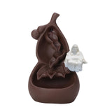 Maxbell Zen Backflow Incense Holder Lucky Ornament for Living Room Ornament Decor Lucky Maitreya