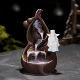 Maxbell Zen Backflow Incense Holder Lucky Ornament for Living Room Ornament Decor God of Fortune