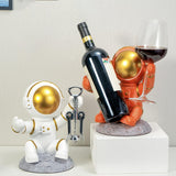 Maxbell Astronaut Wine Bottle Holder Figurine Spaceman Statue for Table Centerpiece White