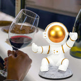 Maxbell Astronaut Wine Bottle Holder Figurine Spaceman Statue for Table Centerpiece White