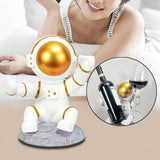 Maxbell Astronaut Wine Bottle Holder Figurine Spaceman Statue for Table Centerpiece White
