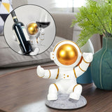 Maxbell Astronaut Wine Bottle Holder Figurine Spaceman Statue for Table Centerpiece White