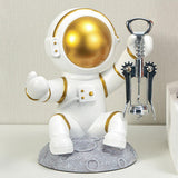 Maxbell Astronaut Wine Bottle Holder Figurine Spaceman Statue for Table Centerpiece White