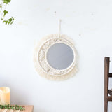 Maxbell Bohemia Macrame Round Mirror Makeup Mirror Decorative Mirrors Home Decor