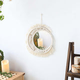 Maxbell Bohemia Macrame Round Mirror Makeup Mirror Decorative Mirrors Home Decor