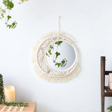 Maxbell Bohemia Macrame Round Mirror Makeup Mirror Decorative Mirrors Home Decor