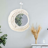 Maxbell Bohemia Macrame Round Mirror Makeup Mirror Decorative Mirrors Home Decor