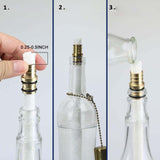 Maxbell 4x Wine Bottle Torch Wicks Kit Torches Lights Outdoor Garden Brass Caps