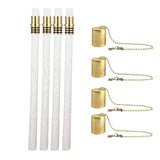 Maxbell 4x Wine Bottle Torch Wicks Kit Torches Lights Outdoor Garden Brass Caps