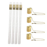 Maxbell 4x Wine Bottle Torch Wicks Kit Torches Lights Outdoor Garden Brass Caps