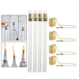 Maxbell 4x Wine Bottle Torch Wicks Kit Torches Lights Outdoor Garden Brass Caps