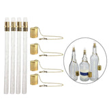 Maxbell 4x Wine Bottle Torch Wicks Kit Torches Lights Outdoor Garden Brass Caps