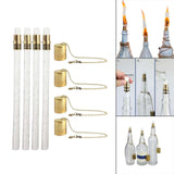 Maxbell 4x Wine Bottle Torch Wicks Kit Torches Lights Outdoor Garden Brass Caps