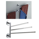 Maxbell Swivel Towel Bar Rack Wall Mounted Steel 180° Rotation for Toilet Kitchen