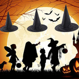 Maxbell 14x Pointed Top Halloween Witch Hats Cosplay Wide Brim Costume for Party Children 33cmx32cm