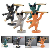 Maxbell Desktop Polyresin Dog Storage Holding Tray Ornaments Snack Holder Black